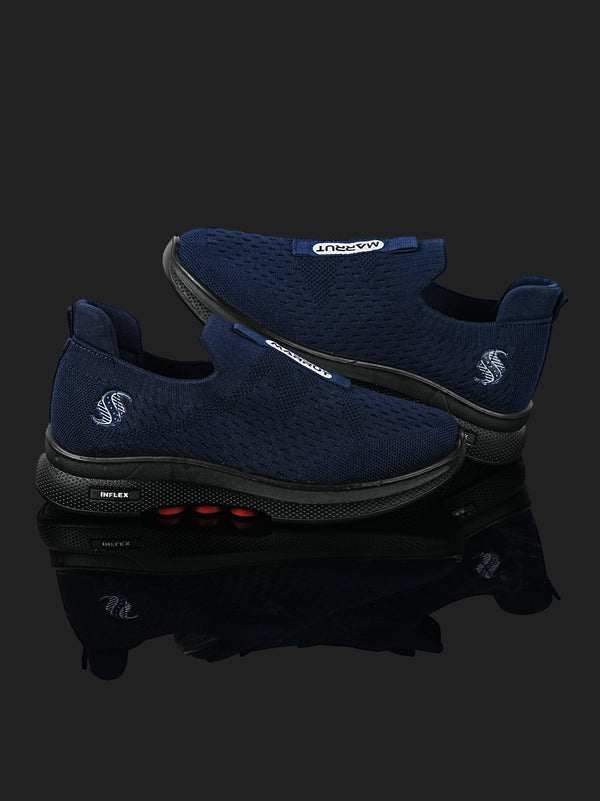 Marrut Women’s Slip-On Sneakers – Navy Blue Knit Comfort Shoes